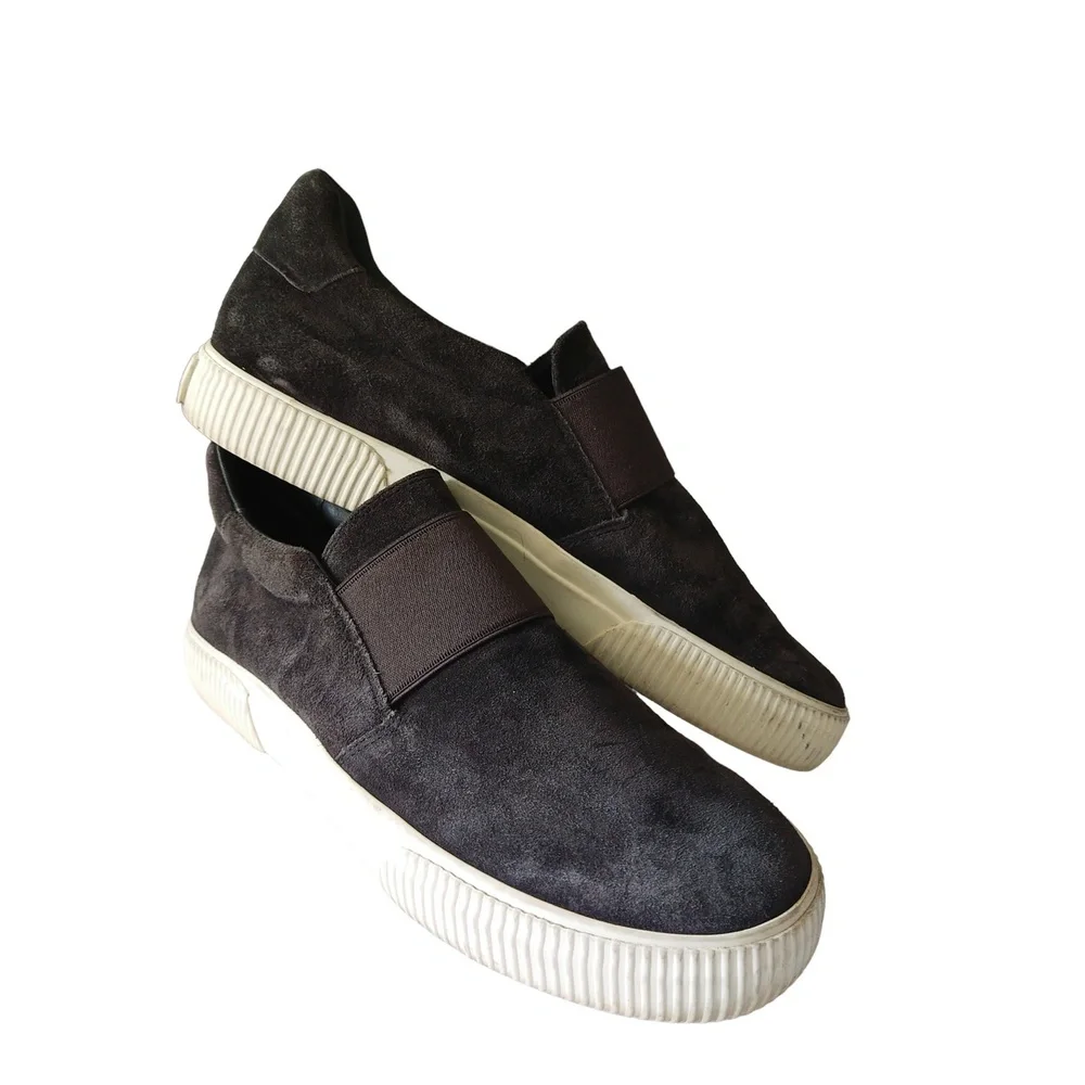 VINCE Kirkland Sneakers Pewter Slip-on Platform Elastic‎ Goring Rubber Sole 8.5